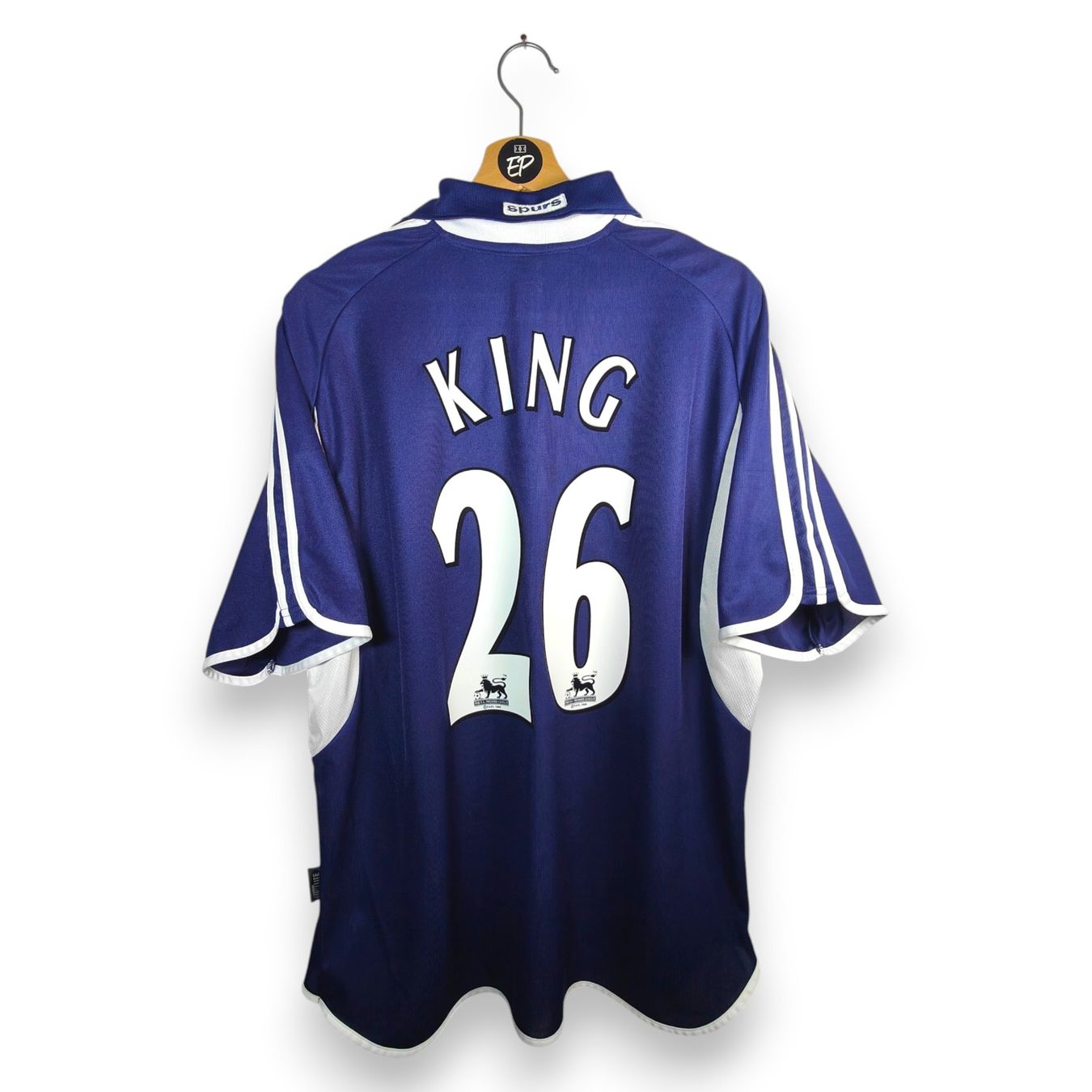 Tottenham Canottiere & Pantaloni: Original 2000-01 Tottenham Away Trikot King – Usato da Martigny venduto da eternalpitch
