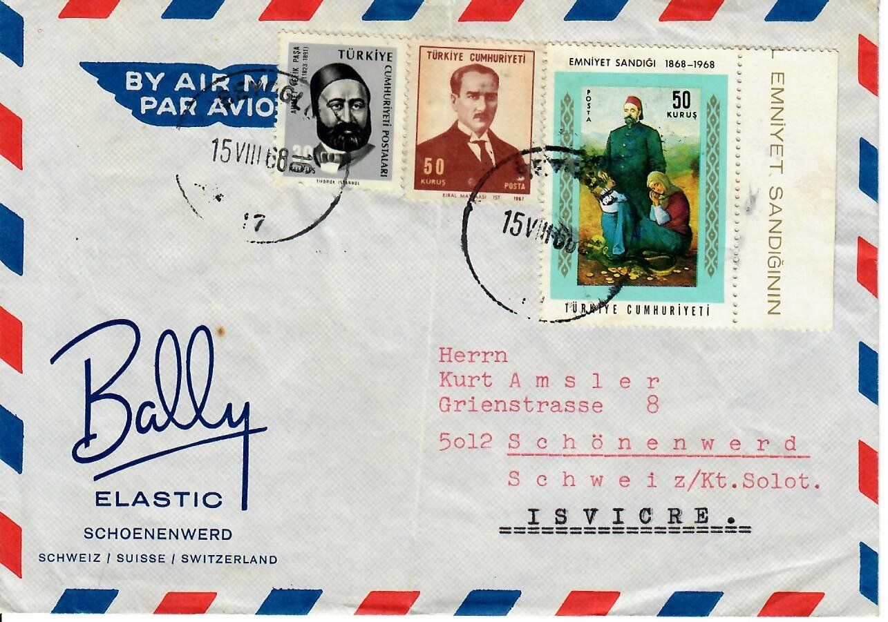 Tutti i francobolli: Brief, Türkei - Bally Elastic Schoenenwerd – Usato da Hochdorf venduto da Ziegel-16