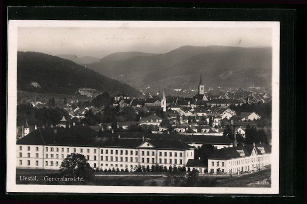 Cartoline postali: Liestal, Gesamtansicht aus der Vogelscha – Usato da Berlin venduto da bartko-reher