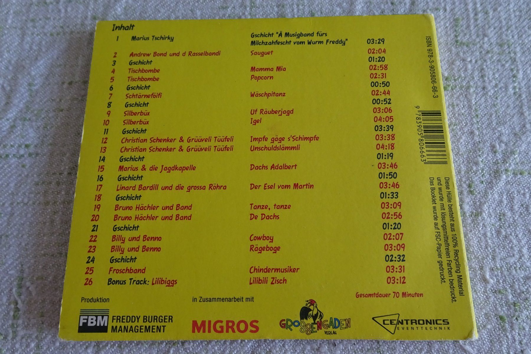CDs: CD mit Liederbüechli Kinderlieder von Linard Bardill etc. – Gebraucht aus Strengelbach von schmetterling20 3