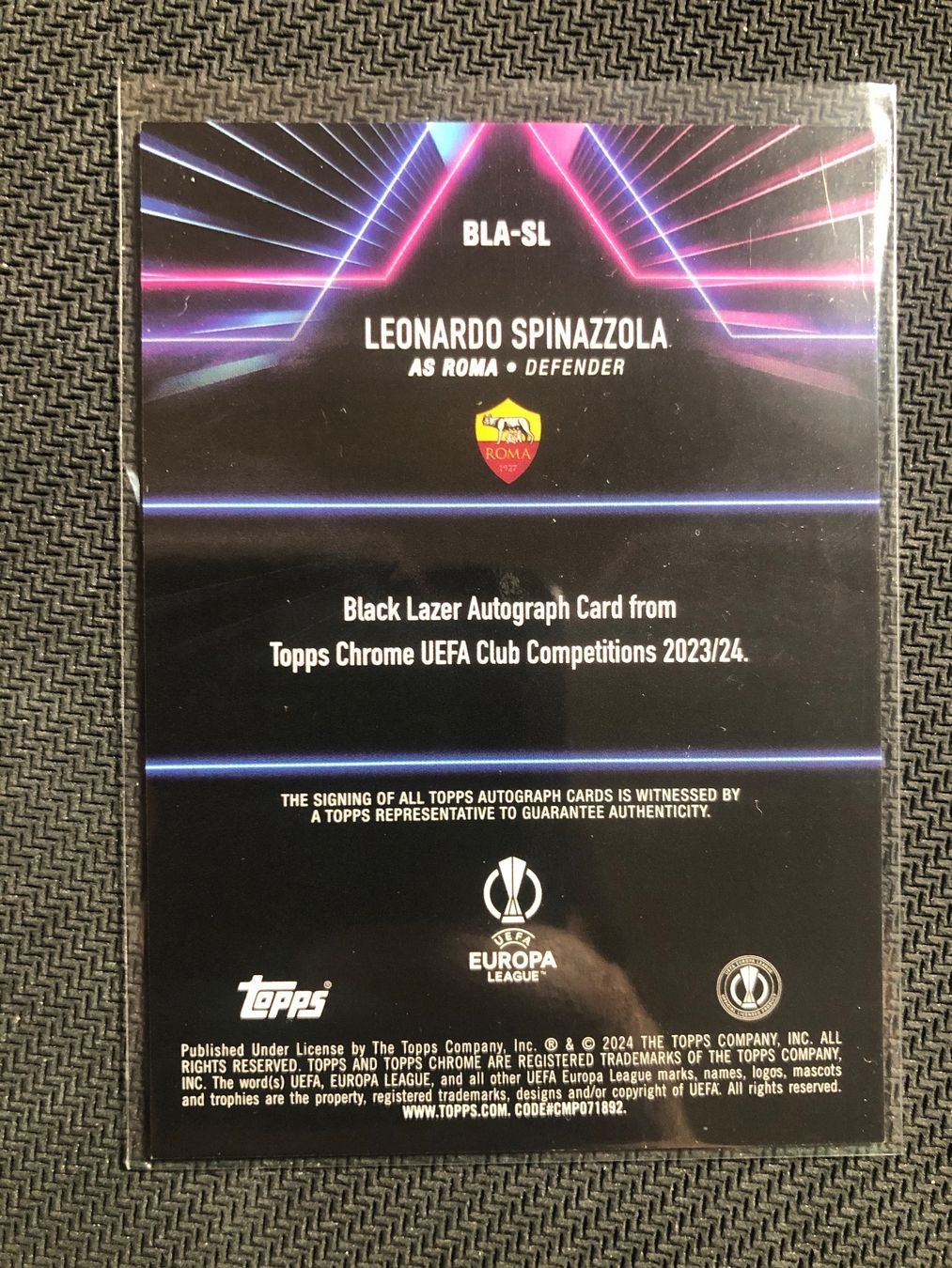 Topps Carte collezionabili: Topps Chrome Leonardo Spinazzola Black Lazer Autogramm – Usato da Wangenried venduto da Garagara 1