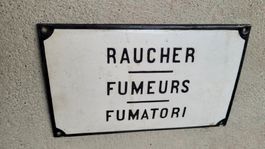 Antikes Emailschild SBB Raucher/Fumeurs/Fumatori