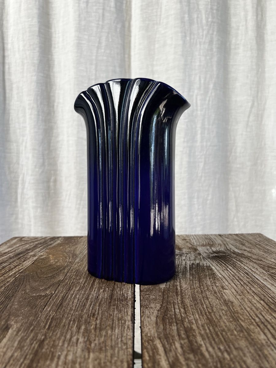 Vasi & Recipienti: Vintage vase, cobalt blue ceramic with ruffled rim – Usato da Oberägeri venduto da Theonose74 5