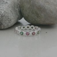 Ring 925 Sterling Silber mit Turmalinen Grösse 55