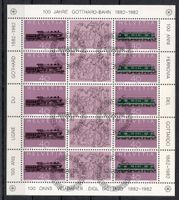 Bloc 100 ans de la ligne du Gothard 1982, oblitéré 1er jour