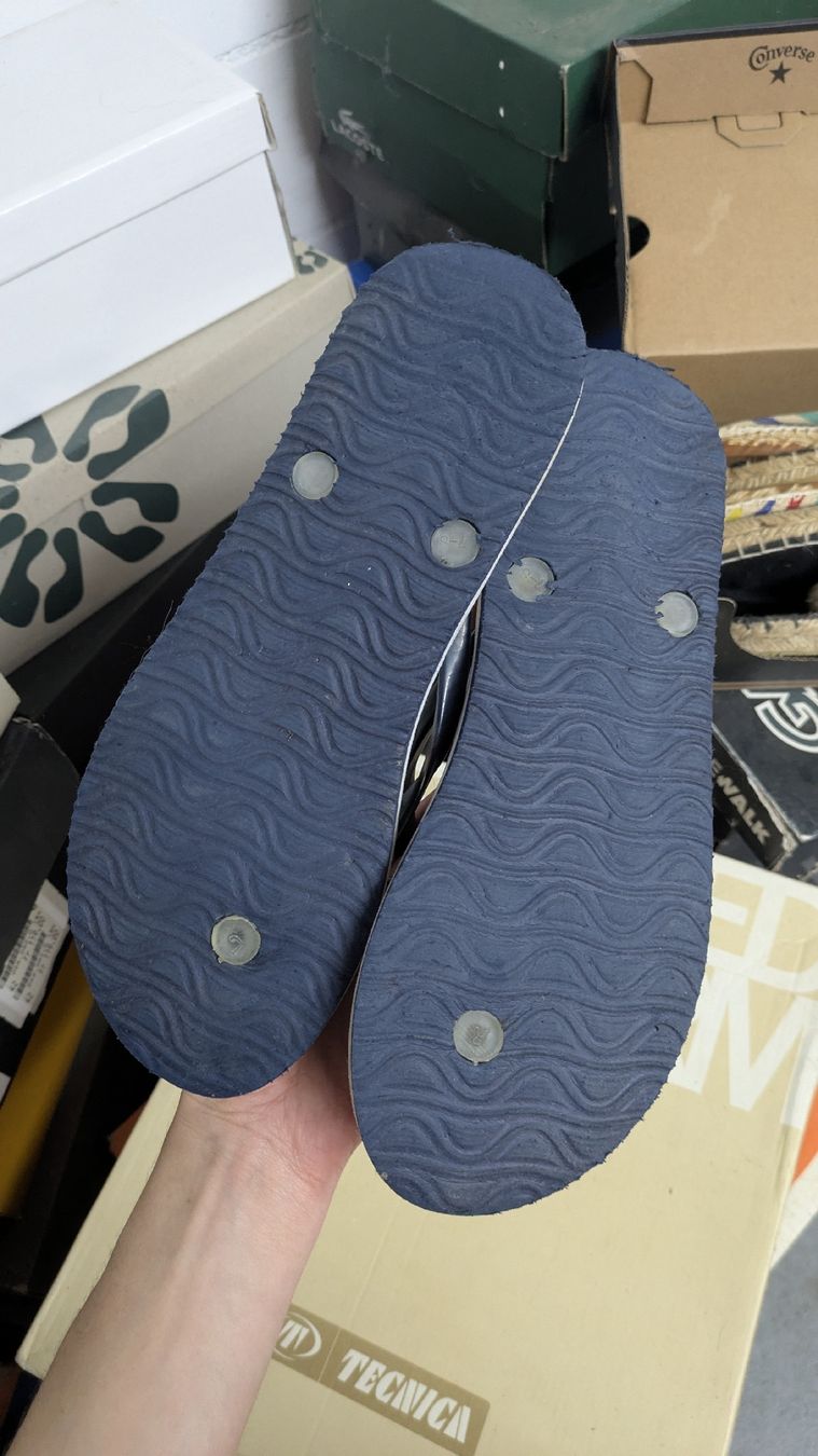Scarpe da uomo: Flip-Flops gestreift blau weiss – Usato da Morgarten venduto da rra_jvw7 1