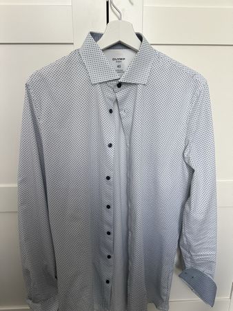 Olymp Hemd No. 6 Six, Hellblau/weiss