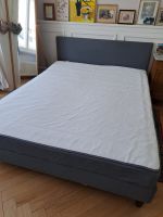 IKEA SÄBÖVIK Boxbett komplett, fest/Vissle grau, 140x200 cm