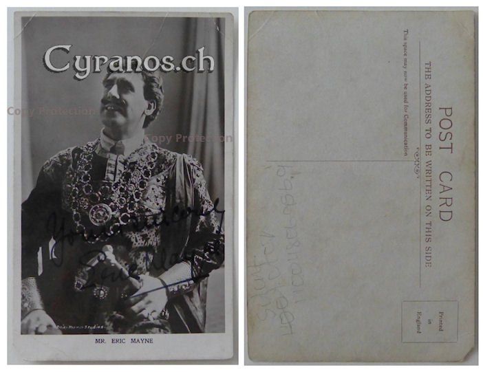 Autografi: Eric Mayne (1865-1947) Schauspieler - Autogramm – Usato da Dietikon venduto da cyranos1