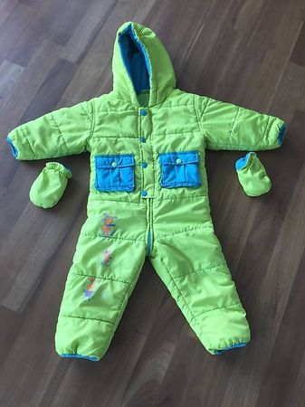 Skioveral Gr. 86/92, grün-türkis, Einteiler, Schneeschutz