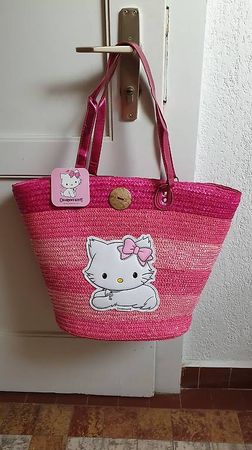 Magnifique sac de plage en osier Charmmy Kitty NEUF