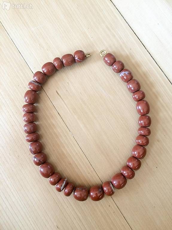 Catenine: Halskette roter Jaspis – Usato da Winterthur venduto da Ael_
