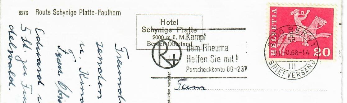 Ansichtskarten: Route Schynige Platte Faulhorn – Gebraucht aus Hochdorf von Ziegel-16 1
