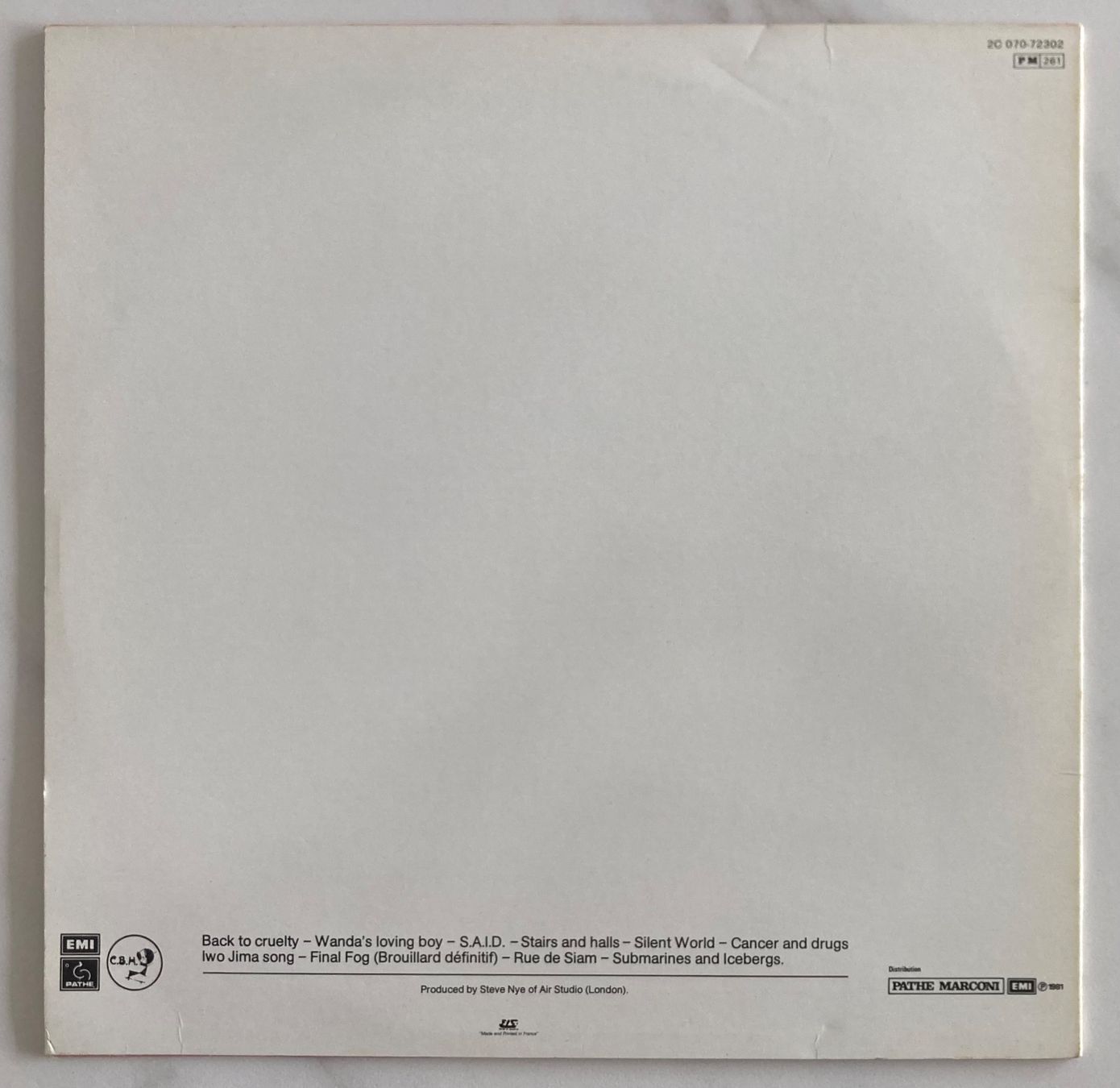 Dischi in vinile: MARQUIS DE SADE - RUE DE SIAM – Usato da Poliez-Pittet venduto da Newtown-Records 1