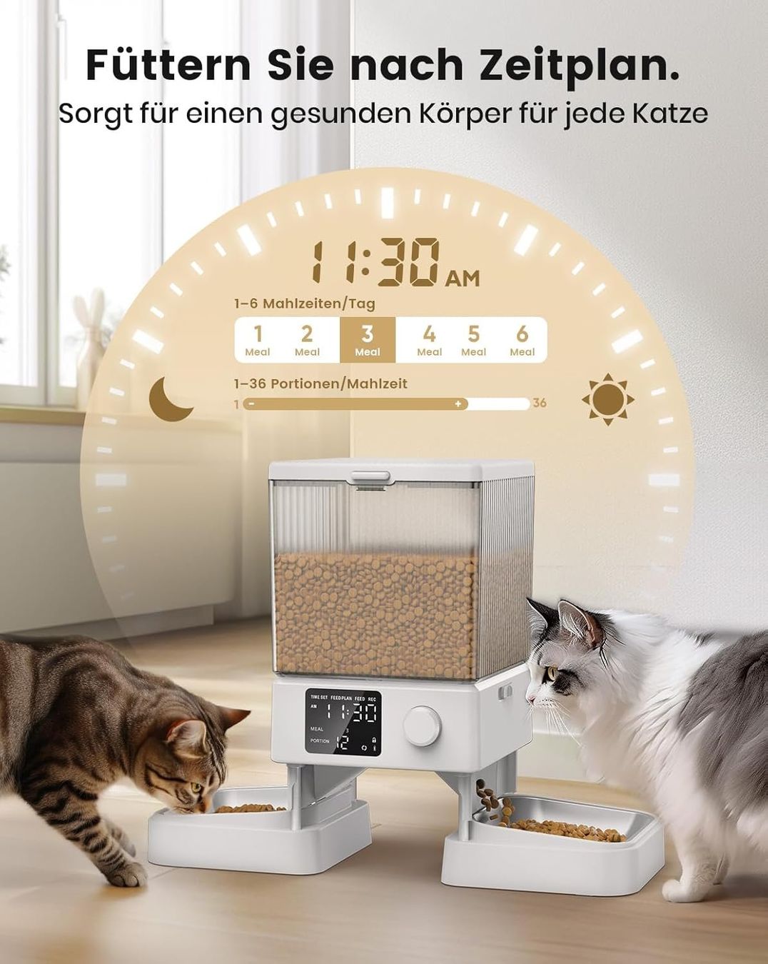 Mangimi: Oneisall 5L Futterautomat Katze 2 Näpfe Katzenfutter Weiss – Nuovo e nell'imballaggio originale da Fislisbach venduto da IboTrade 5