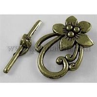 3 Stab Verschluss Blume Bronze 28mm lang