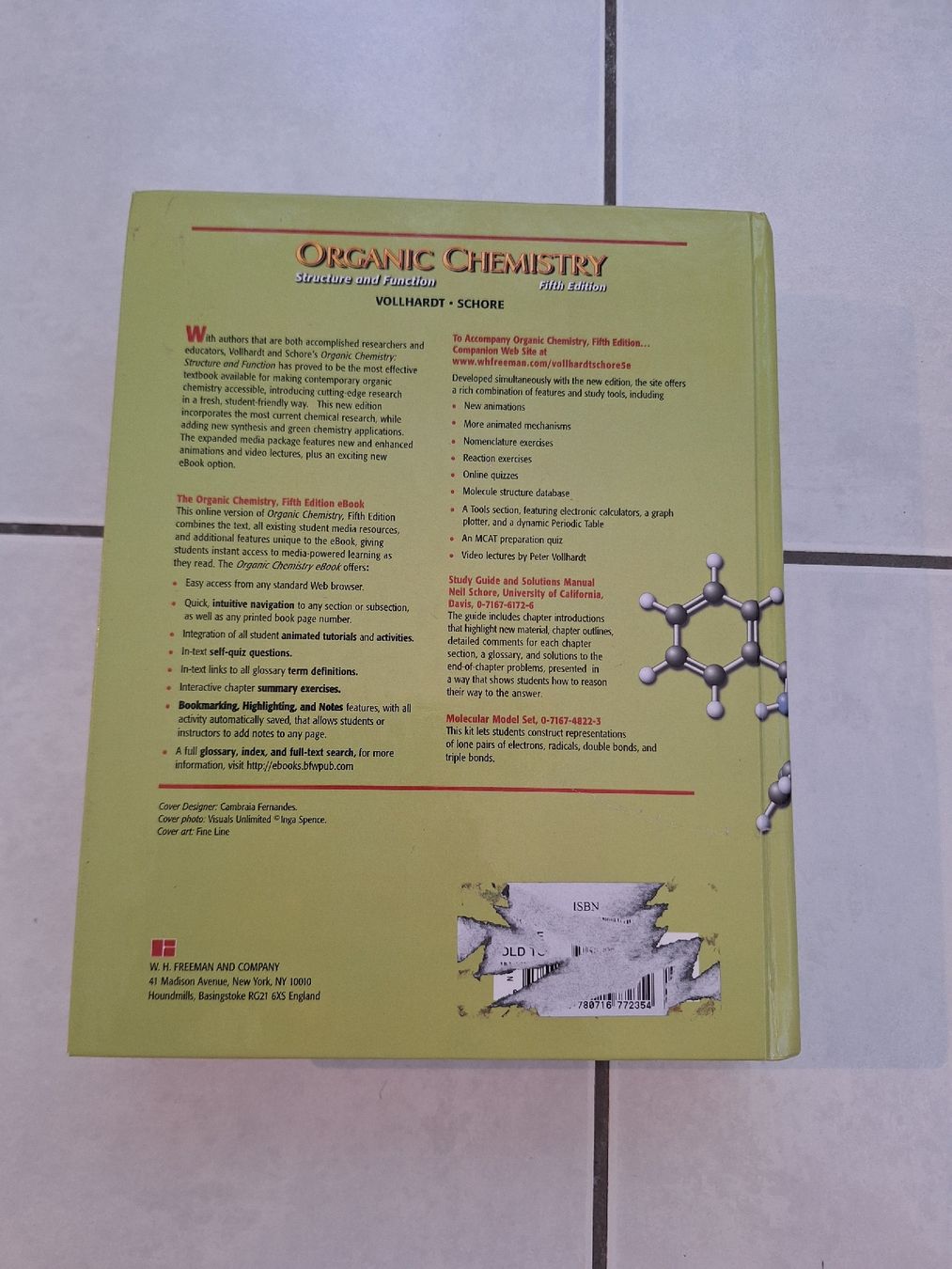 Libri: Organic Chemistry Structure and Function - Vollhardt/Schore  – Usato da Zürich venduto da CheyenneG00 3
