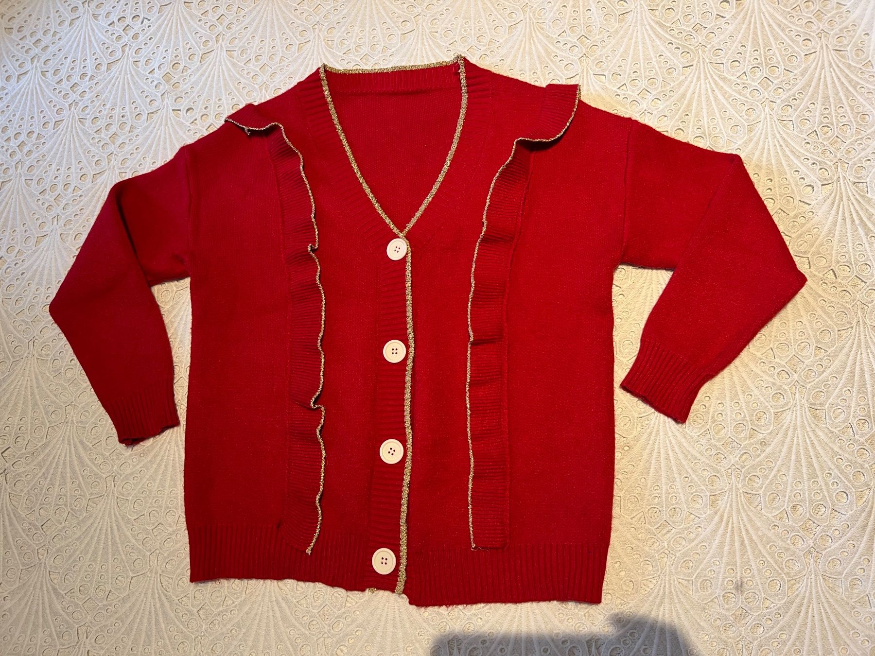 Giacche: Frühling Herbst Damen Strickjacke Rot Gr M – Usato da Frenkendorf venduto da Style365 6