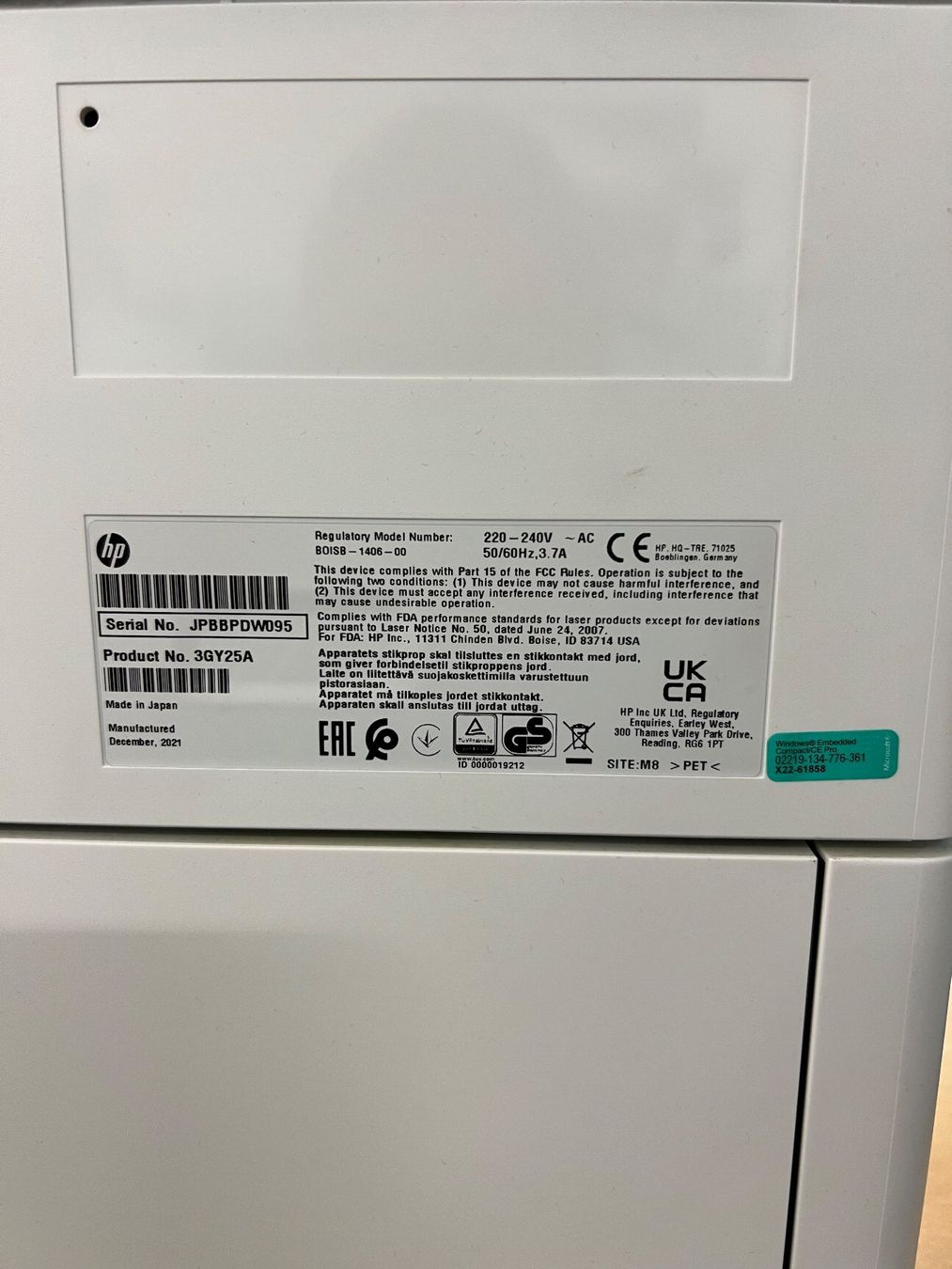 Hewlett Packard Stampanti: HP Color Laser Jet Managed MFP E57540 – Usato da Dättwil AG venduto da inf_97kp 4