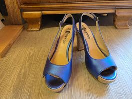 Vintage Schuhe Damen blau Grösse 36