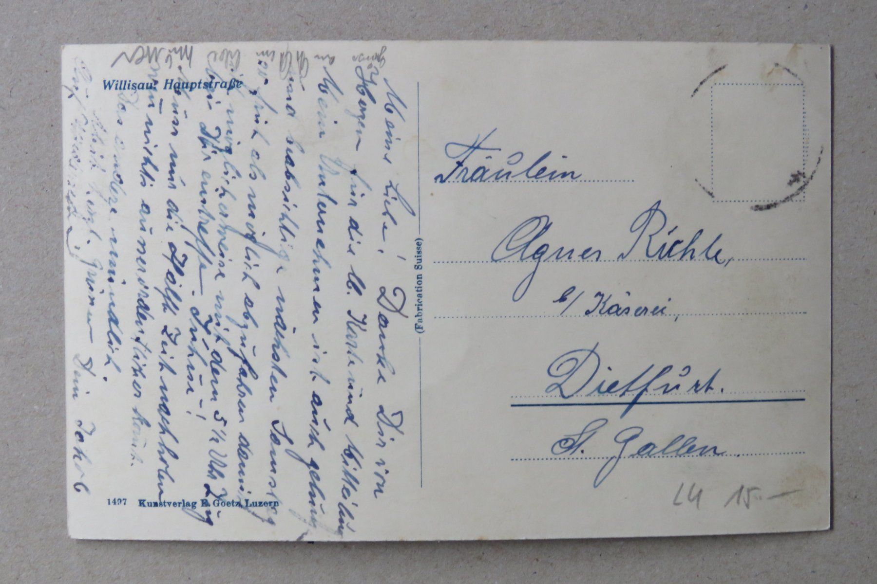 Cartoline postali: Willisau, Hauptstrasse mit Brunnen – Usato da Kreuzlingen venduto da Koi4 1