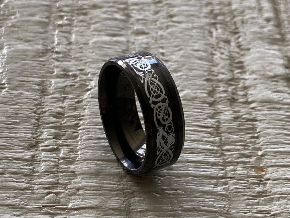 Men black and silver ring size 60 (19mm) Kaufen auf Ricardo