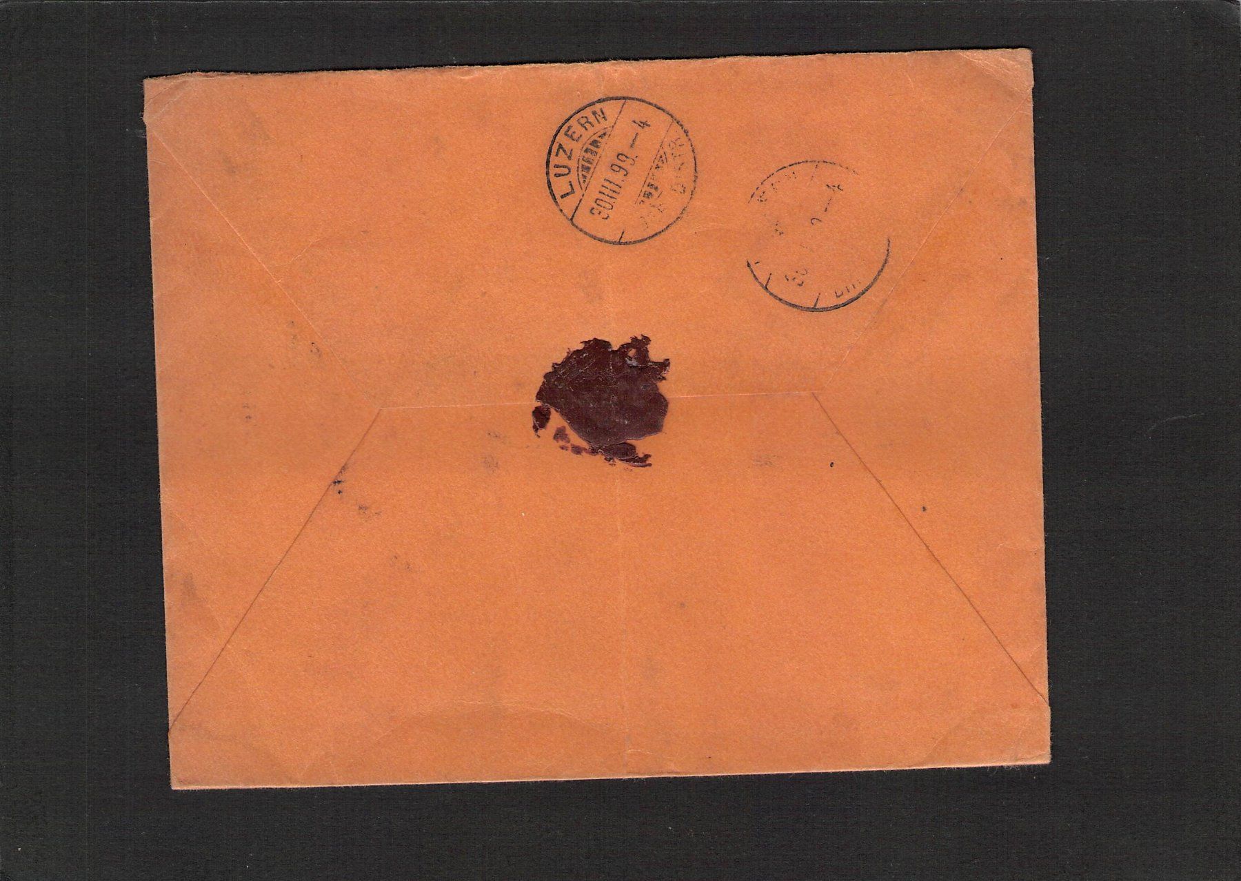 Tutti i francobolli: Siegelbrief Flums 30.lll.1899, Stempel Section Piz Sol – Usato da Reichenburg venduto da Pipo-67 1