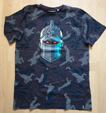 Fortnite T-Shirt Gr. 152, Camouflage, Schwarz/Grau, guter...