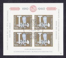 1960 Pro Patria Block ERSTTAG mit Gummi Nr.8   Winterthur