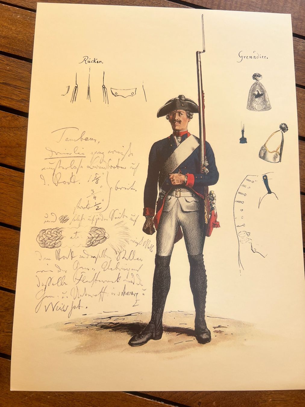 Incisioni: Gravure Grenadier, Regiment Anhalt- Authentique! – Usato da Savigny venduto da dor_5v9q