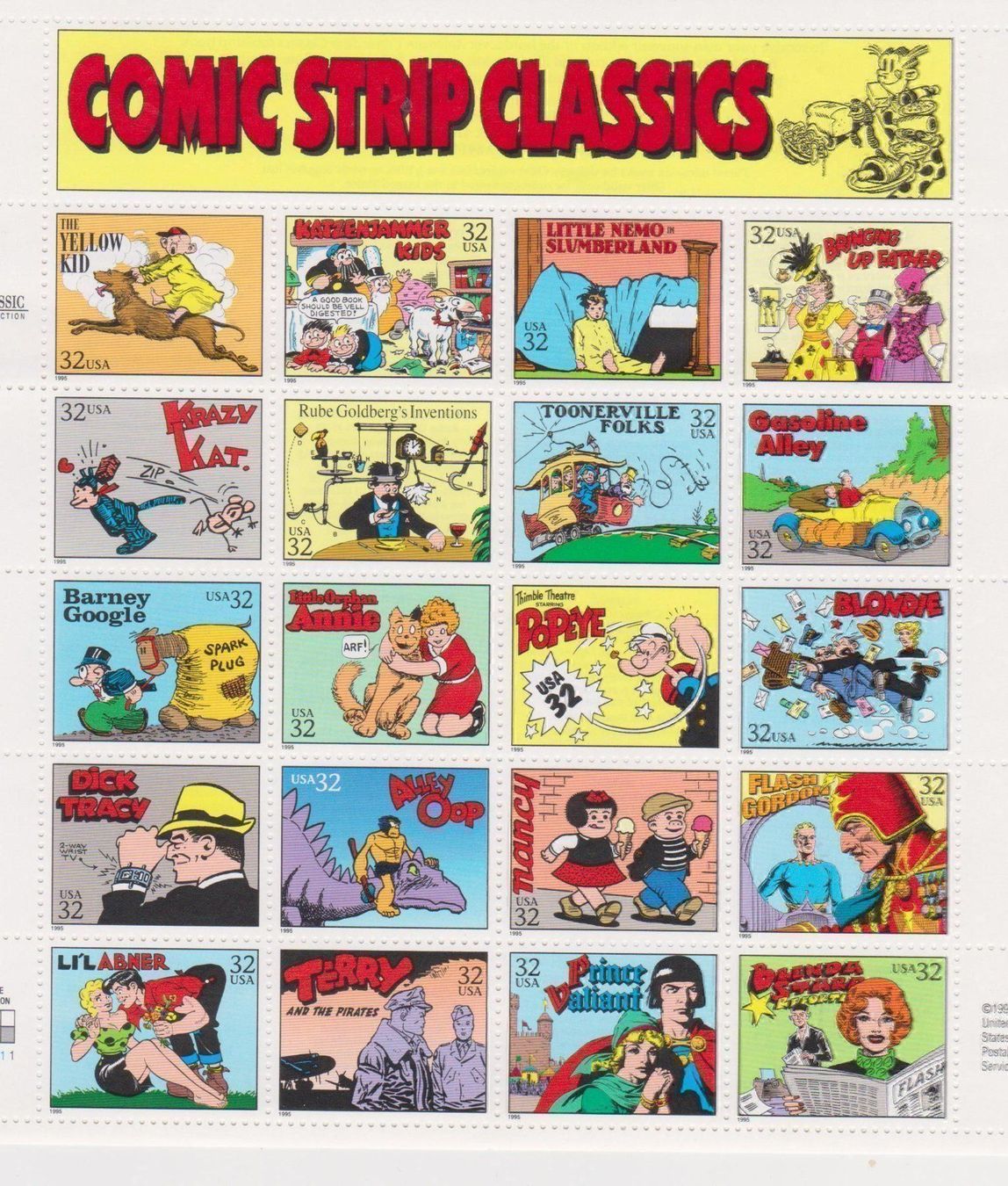 Tutti i francobolli: Timbres Classics Comics USA 1995 – Usato da Pailly venduto da jme99