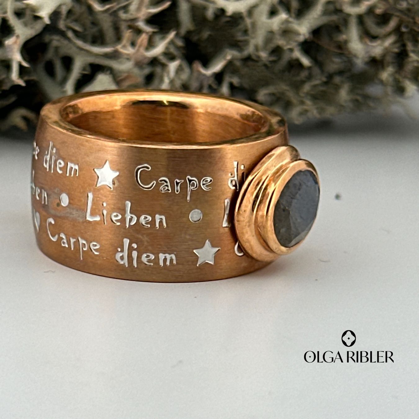 Olga Ribler Ringe: Edelstahlring mit Labradorit, Gr. 58 – Neu (gemäss Beschreibung) aus Luzern von MonikaS03 5