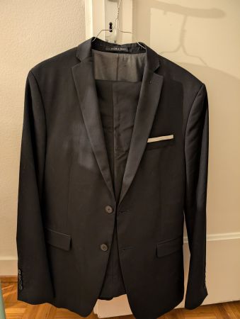 Completo Zara Man nero, blazer taglia 50, pantalone 40