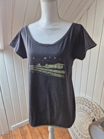 SCHWERELOSIGKITE  🪁 damen shirt dunkelgrau   Grösse L