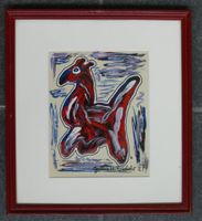 Büchler Gallus M., Art Brut, Ölbild, Huhn oder ...