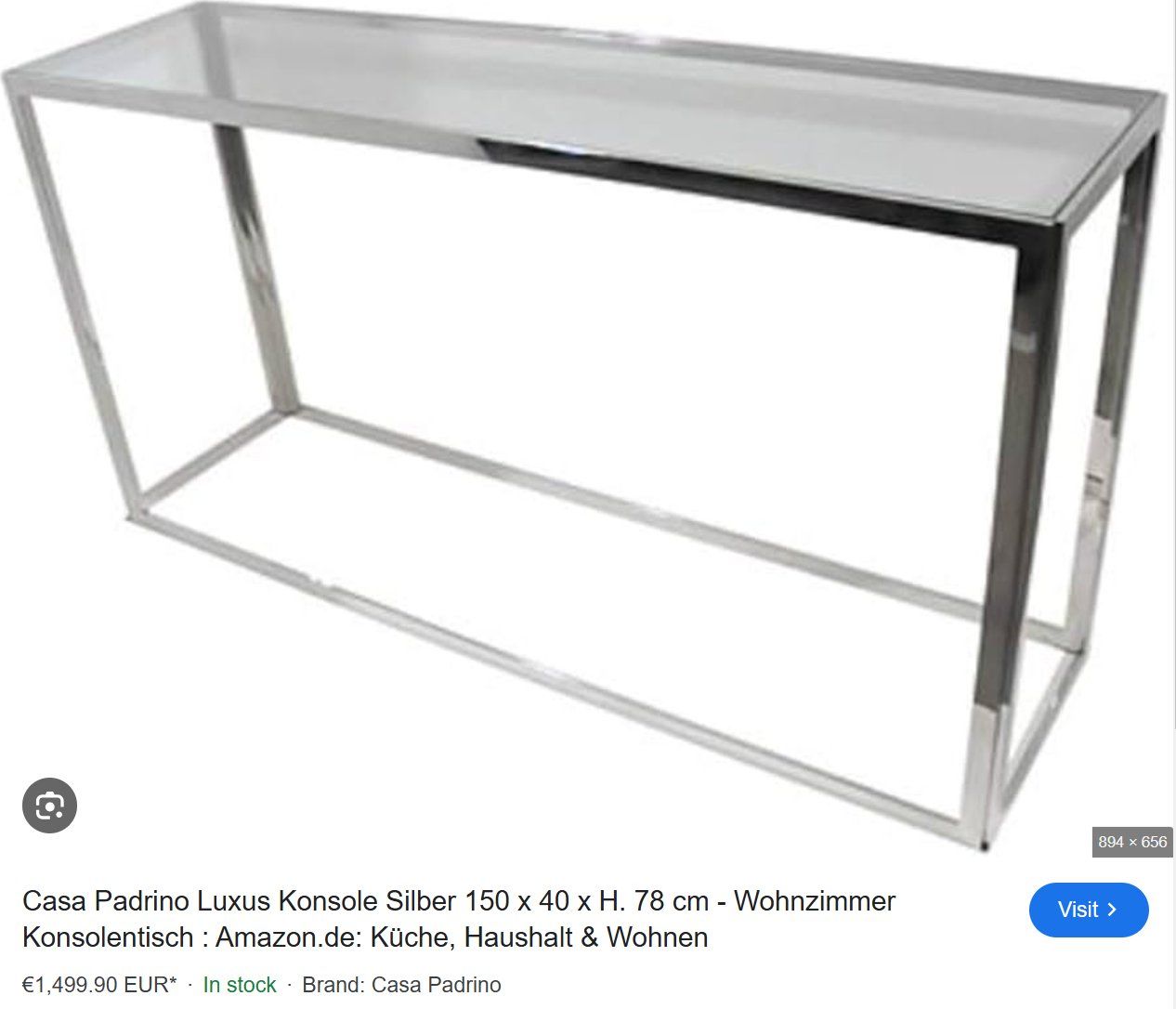 Tavoli: Luxus console table in chrome metal and thick glass – Usato da Adliswil venduto da fashionholic 3
