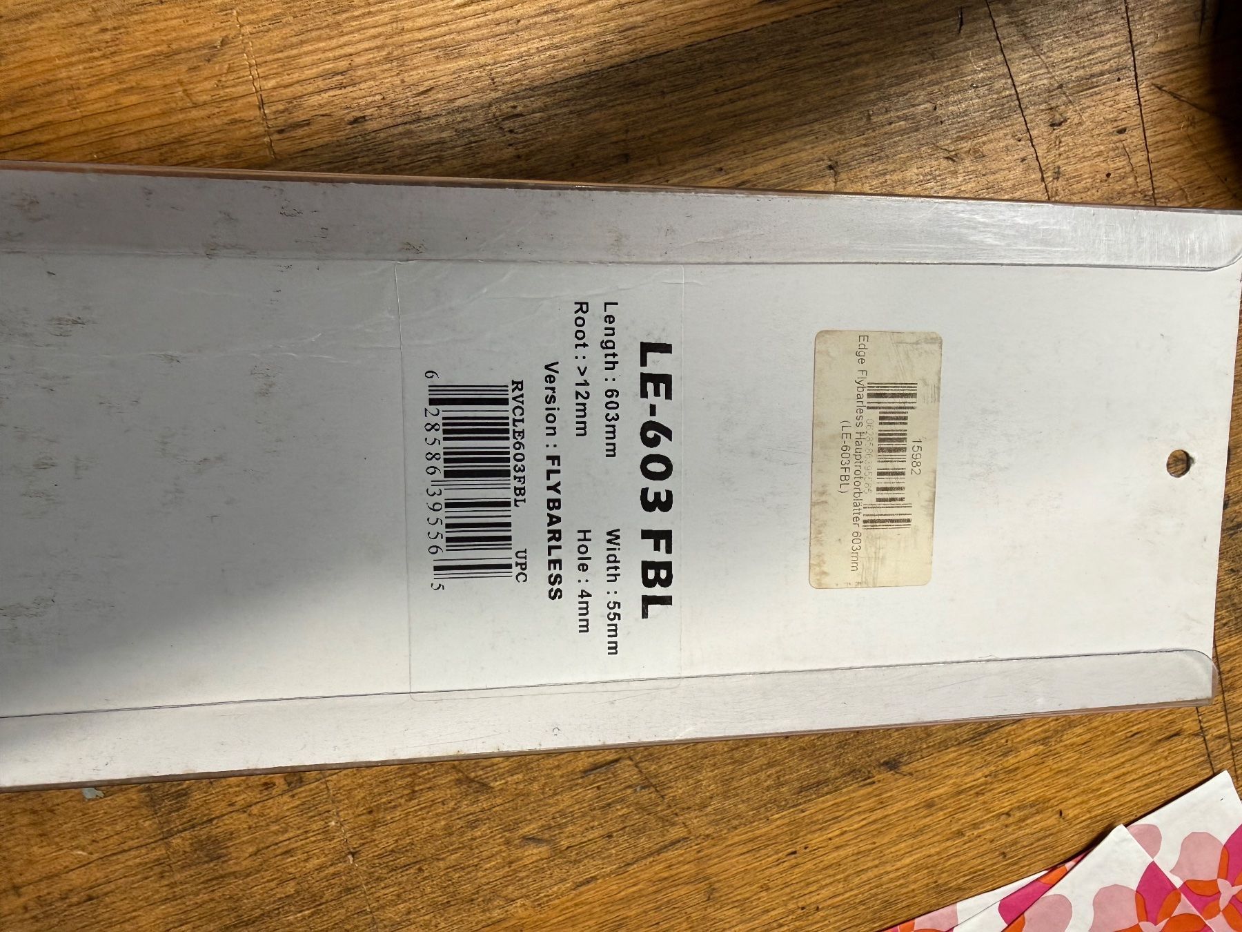 RC Modellbau: EDGE 603mm Hauptrotorblätter – Neu und originalverpackt aus Ruggell von henapik 1