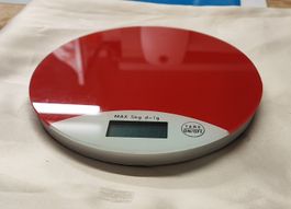 Küchenwaage, rot, neuwertig, inkl. Batterie, -5000 Gramm