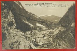 Kraftwerk Wäggithal - Bau der Staumauer 1923