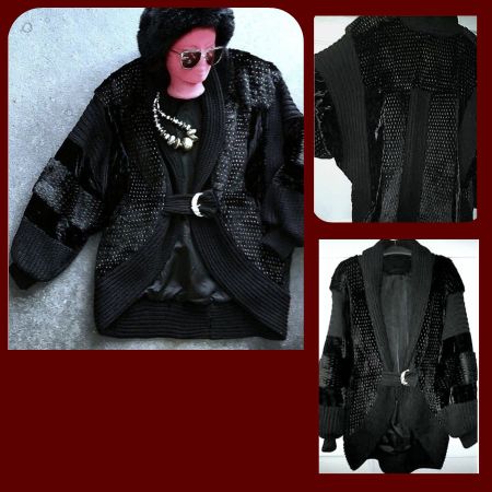 💣wunderschöne & Einzigartige vintage Strickjacke mit Fell