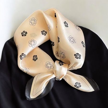 New 53cm Silk Scarf, Floral Mini Camellia Seide Schal Tuch