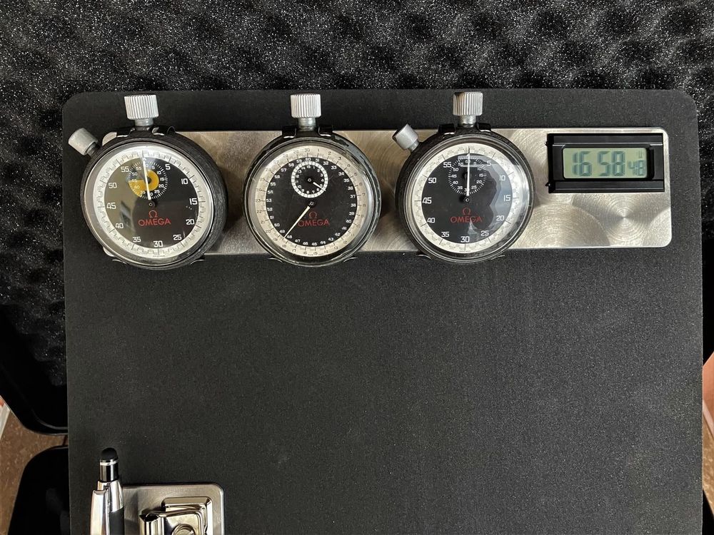 3x Omega Stoppuhr Chronometre Prestel Roadbook Rallye Board (Gebraucht ...