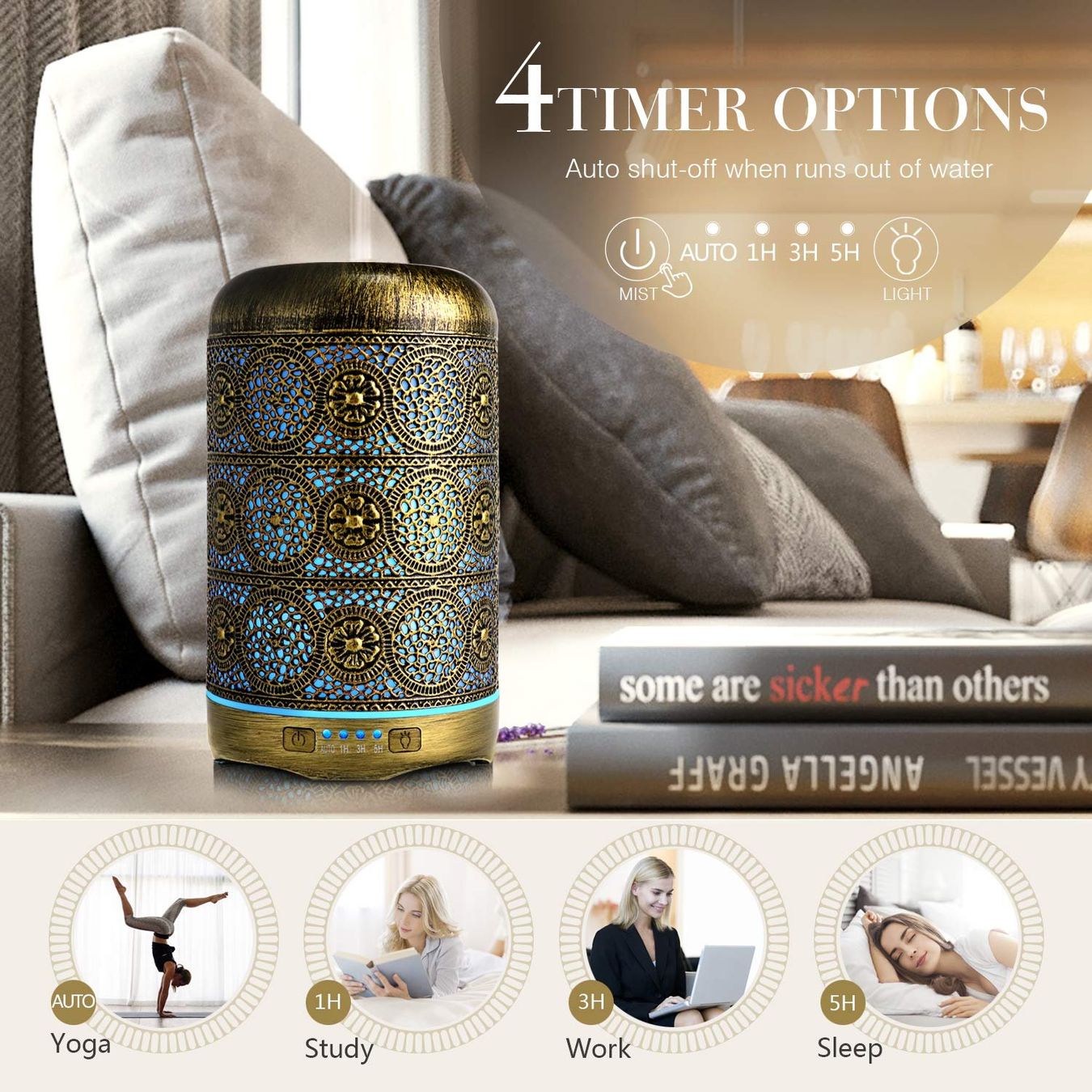 Duftöldiffusoren: Aroma Diffuser Metall 260 ml 7 Farben – Neu und originalverpackt aus Basel von EchoPeak 3
