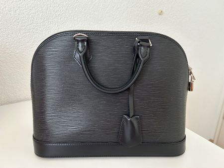 Louis Vuitton, sac Alma pm , cuir épi noir