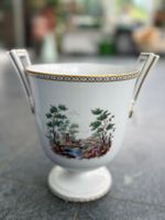 Vintage Ginori Cachepot Vase mit Henkel Goldrand