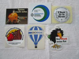 Diverse Schweizerbank Aufkleber / Reklame