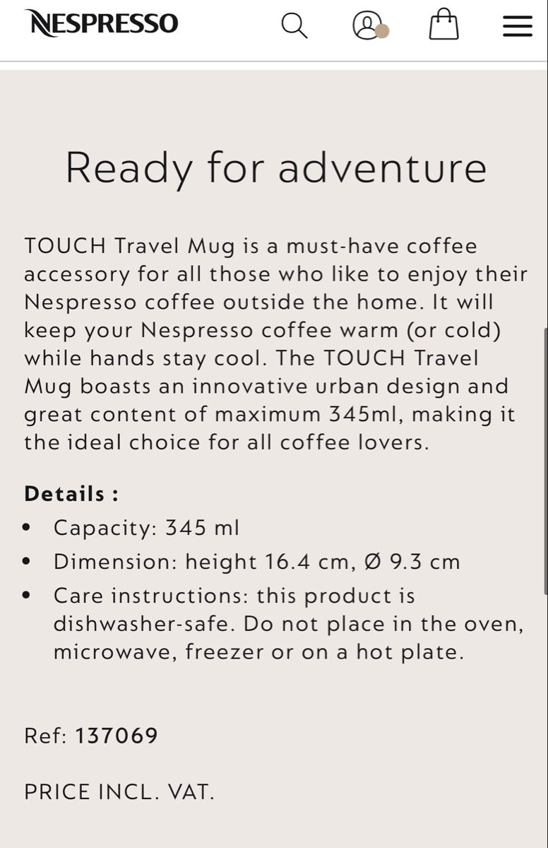 Nespresso Tazze: KITCHEN: Nespresso Thermal Travel Mug – Usato da Zürich venduto da Angela_Fashion_Lover 4
