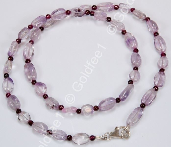 Catenine: Amethyst - Granat Ovalkette ca. 45cm 925 Silber – Nuovo e nell'imballaggio originale da Oberglatt ZH venduto da Goldfee1