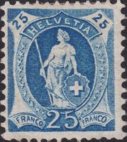 1908 Stehende Helvetia: 95B ungebraucht mit Gummi, Kat: 20.-