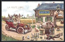 Auto, Rotes Cabrio auf der Route Libre, 